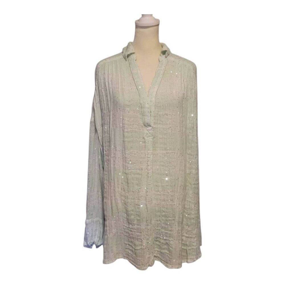 Free People FP One Waverly Tunic Women's Sequin Top Size Large